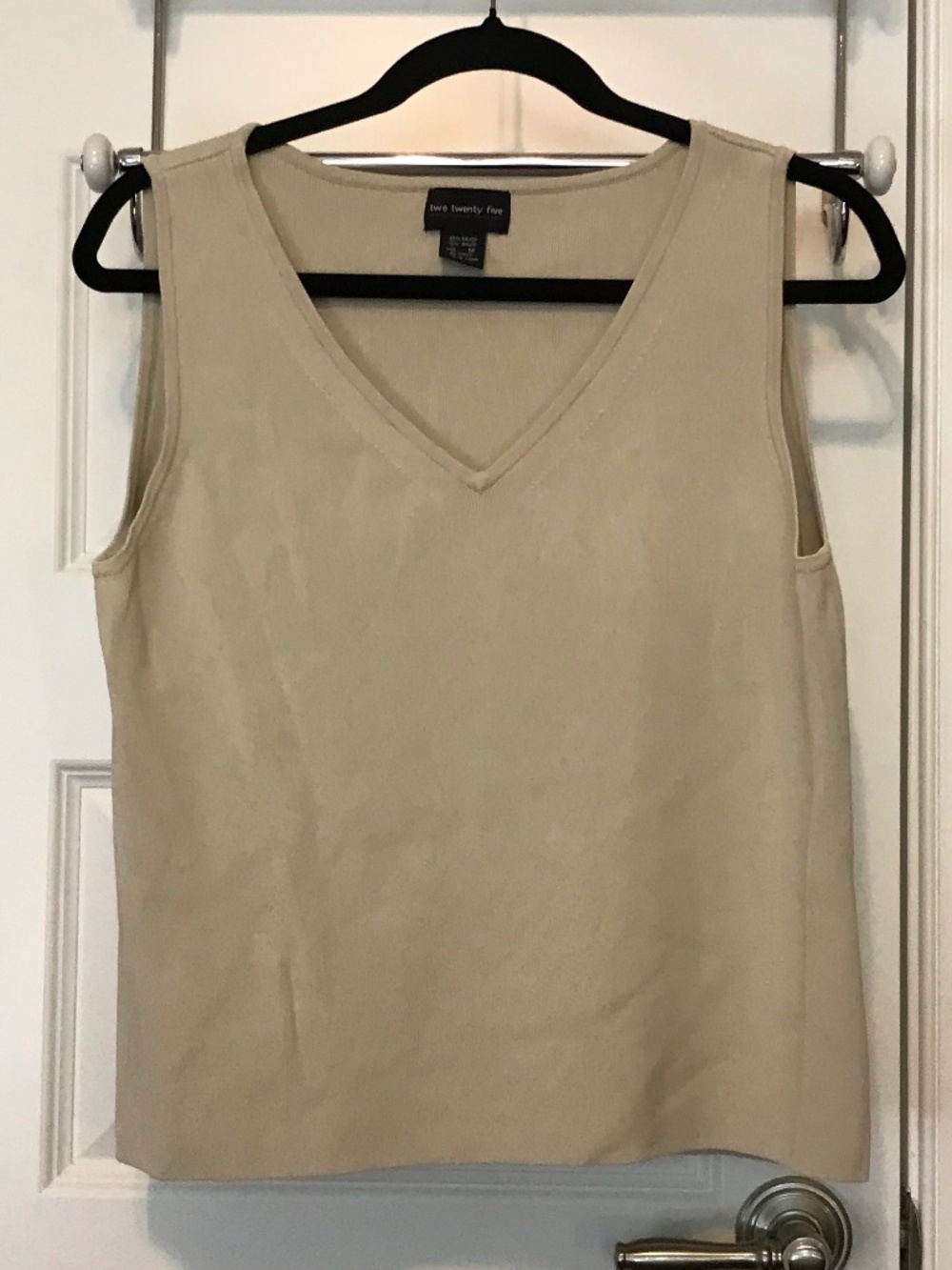 Two twenty five khaki v-neck sweater tank top (M)